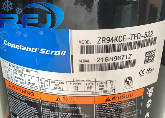 Copeland ZR94KCE-TFD-522 ZR Series Scroll Compressor 8HP Efisiensi Tingkat Tinggi 3 Fase