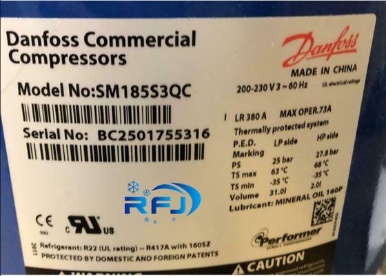 Performa Danfoss 60Hz Scroll Refrigeration Compressor SM185S3QC