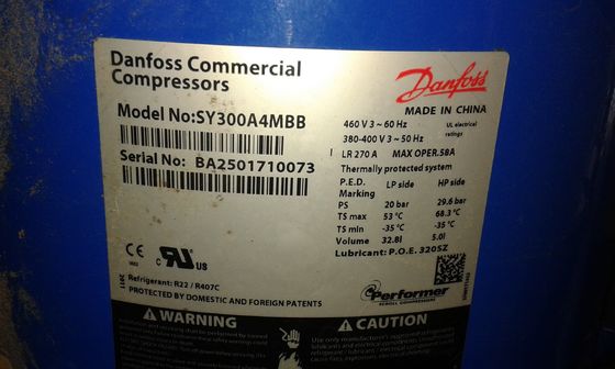 Dilumasi Gaya 25HP R22 R407C  Hermetic Compressor SY300A4MBB Low Noise